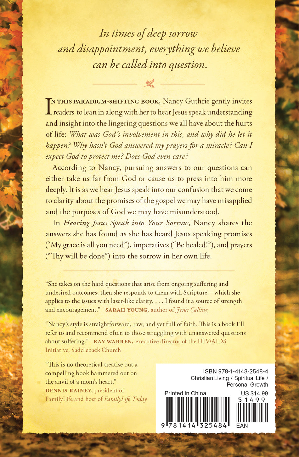 Hearing Jesus Speak into Your Sorrow by Tyndale, product view 2