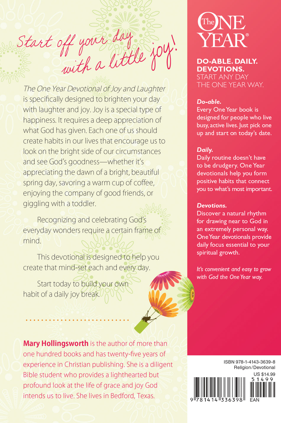 The One Year Devotional of Joy and Laughter by Tyndale, product view 2