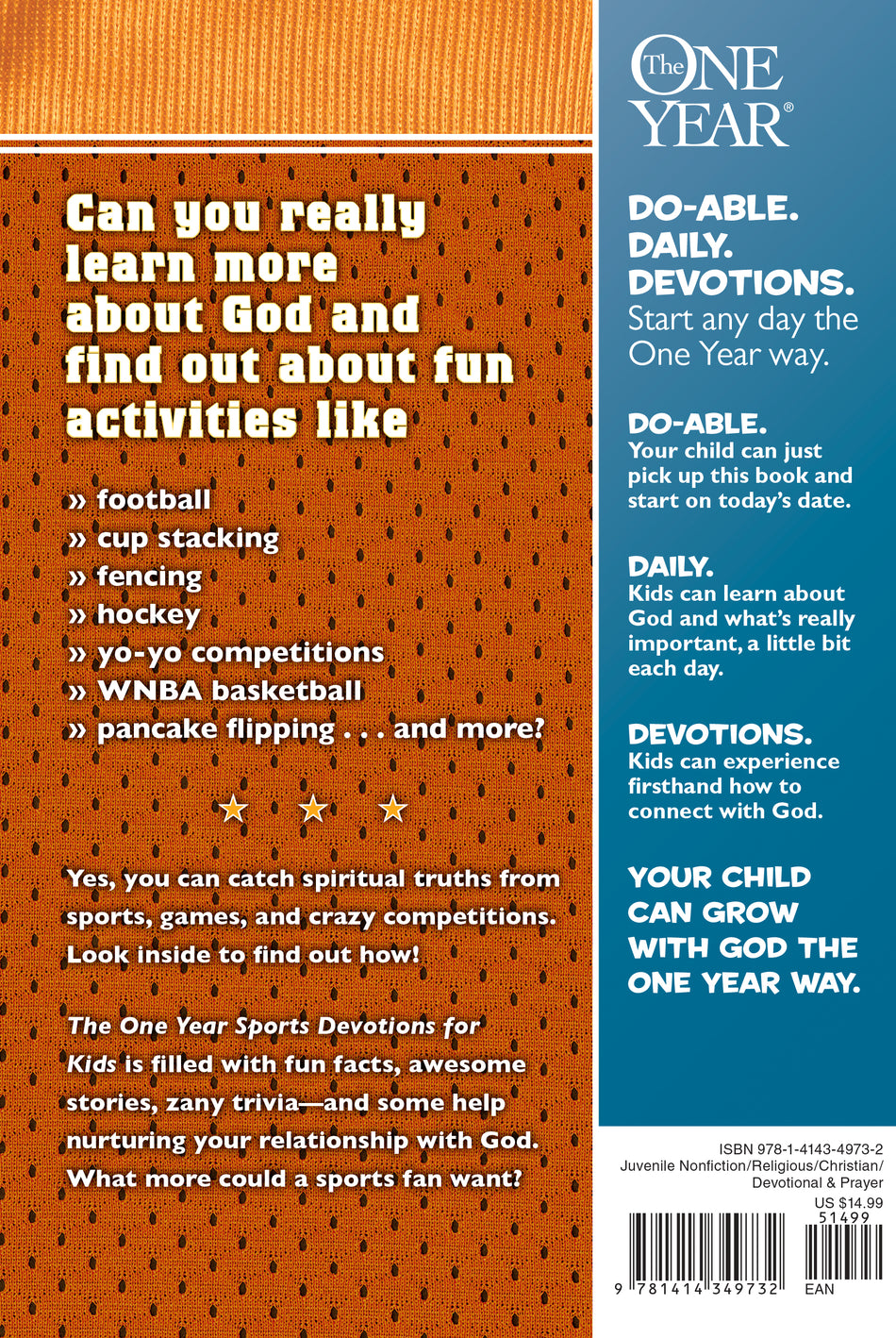 The One Year Sports Devotions for Kids by Tyndale, product view 2