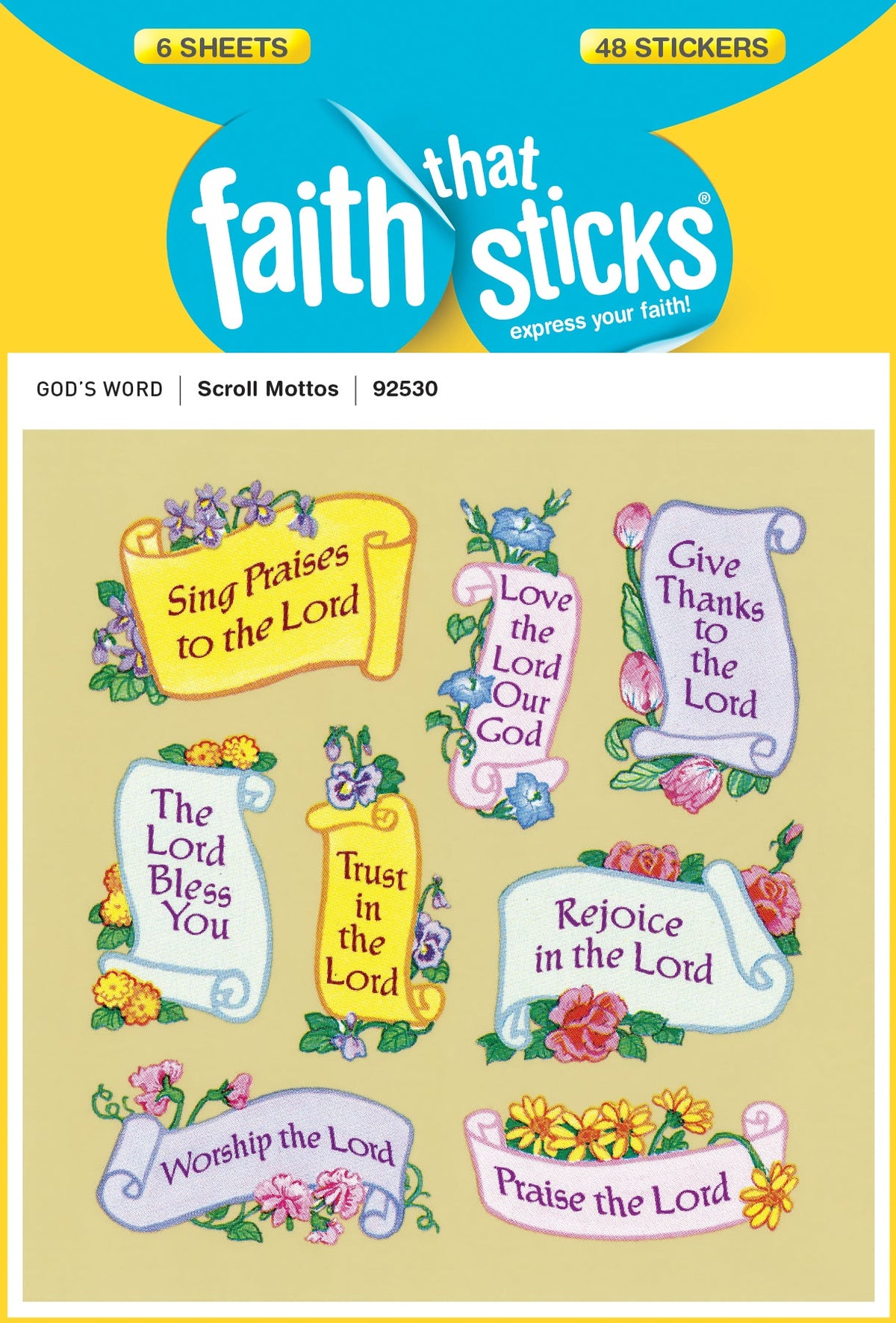 Scroll Mottos Stickers by Tyndale