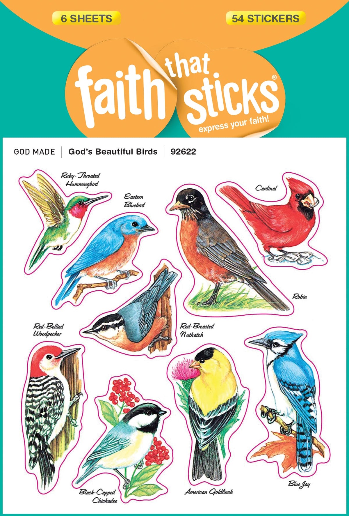 God's Beautiful Birds Stickers by Tyndale