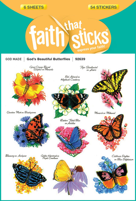 God's Beautiful Butterflies Stickers by Tyndale