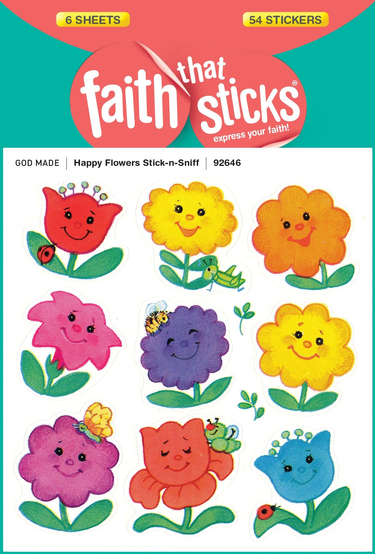 Happy Flowers Stick-n-Sniff Stickers by Tyndale