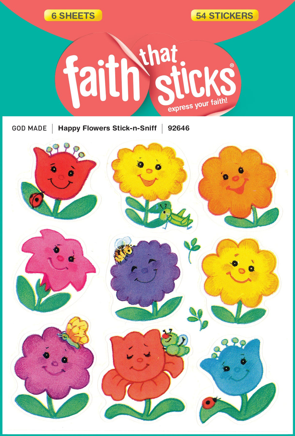 Happy Flowers Stick-n-Sniff Stickers by Tyndale
