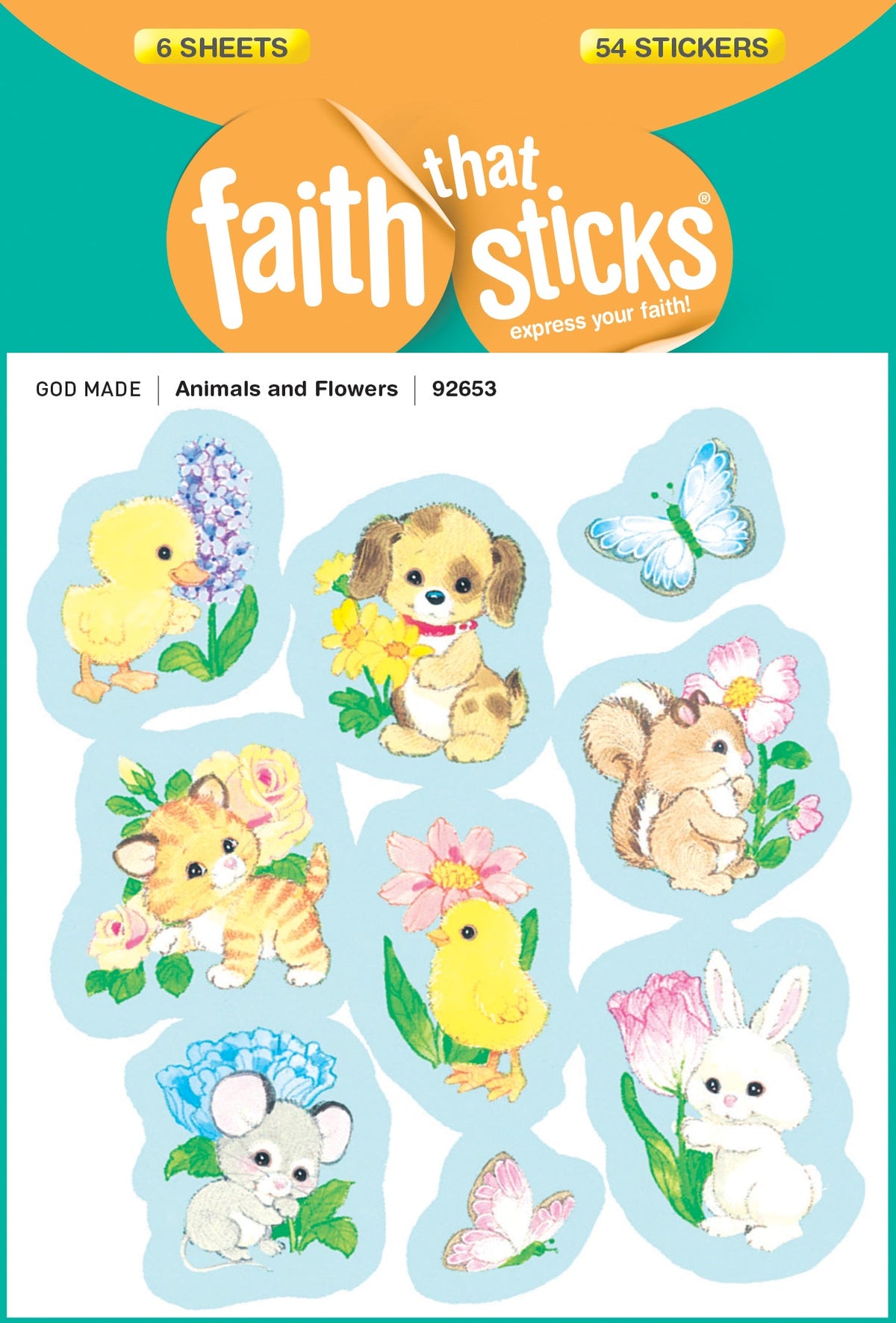 Animals and Flowers Stickers by Tyndale
