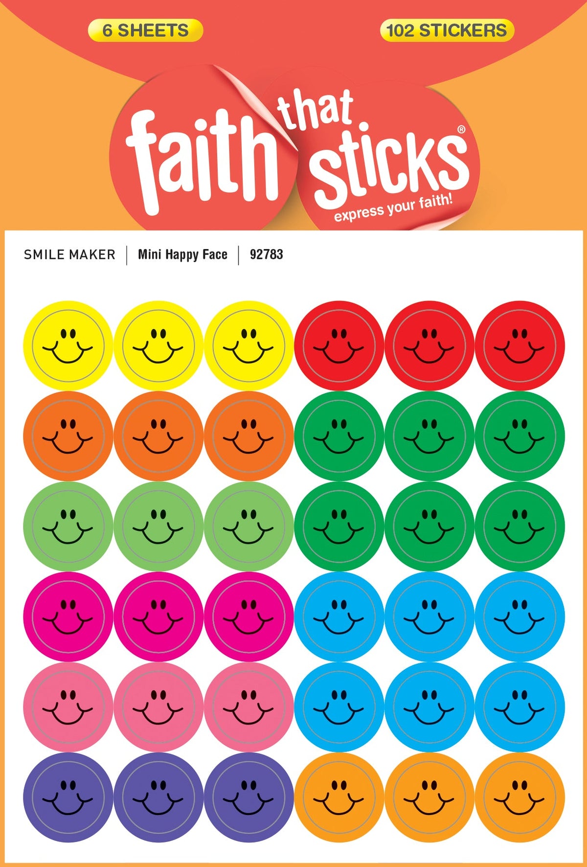 Mini Happy Face Stickers by Tyndale
