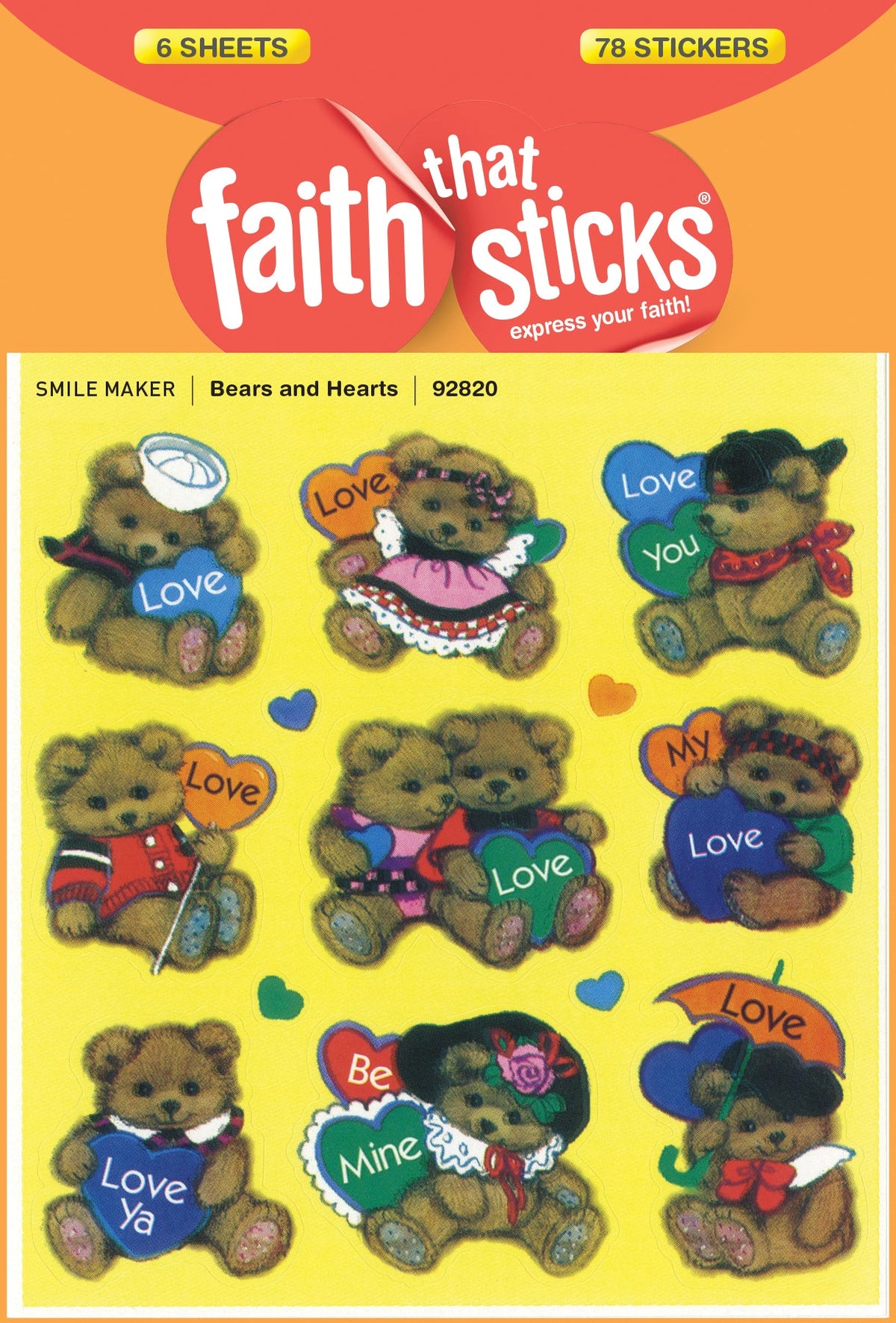 Bears and Hearts Stickers by Tyndale