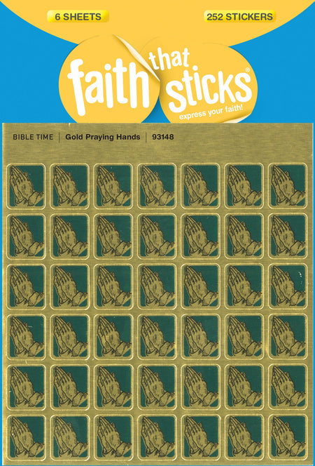 Gold Praying Hands Stickers by Tyndale