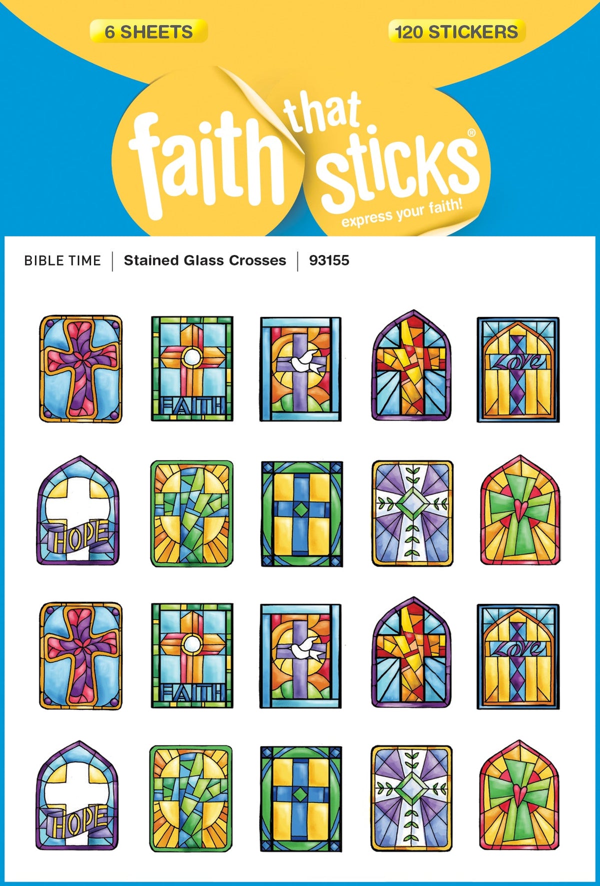 Stained Glass Crosses Stickers by Tyndale