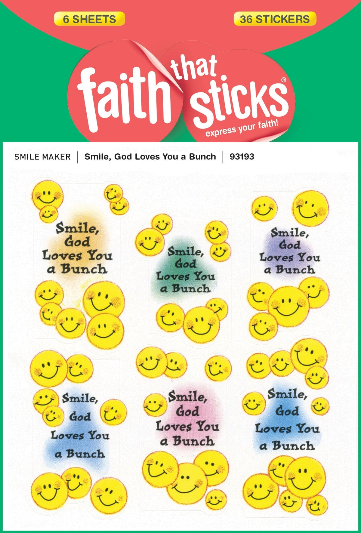 Smile, God Loves You a Bunch Stickers by Tyndale