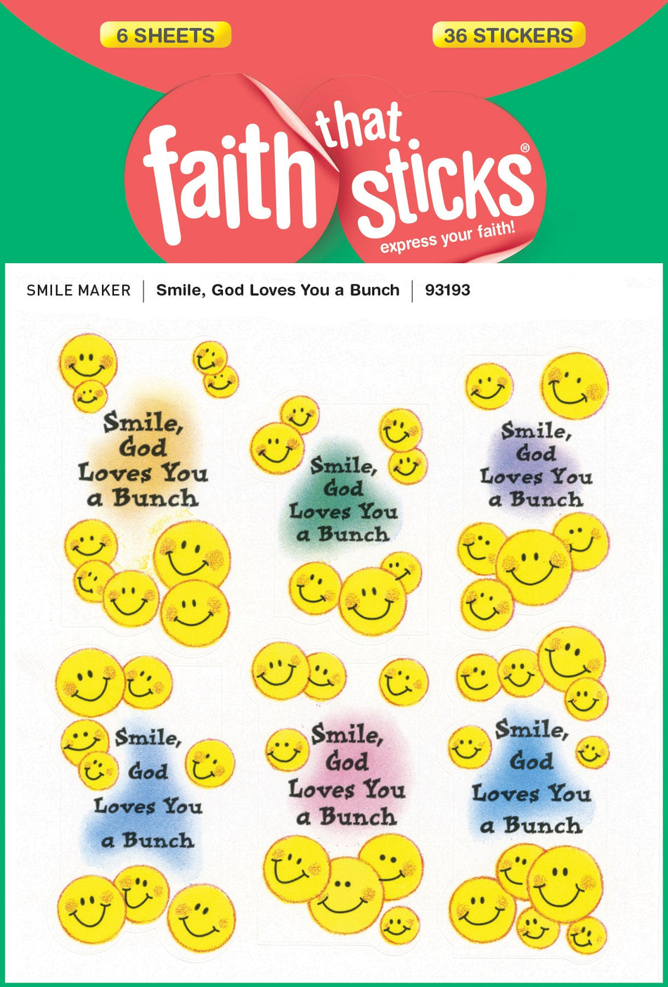 Smile, God Loves You a Bunch Stickers by Tyndale