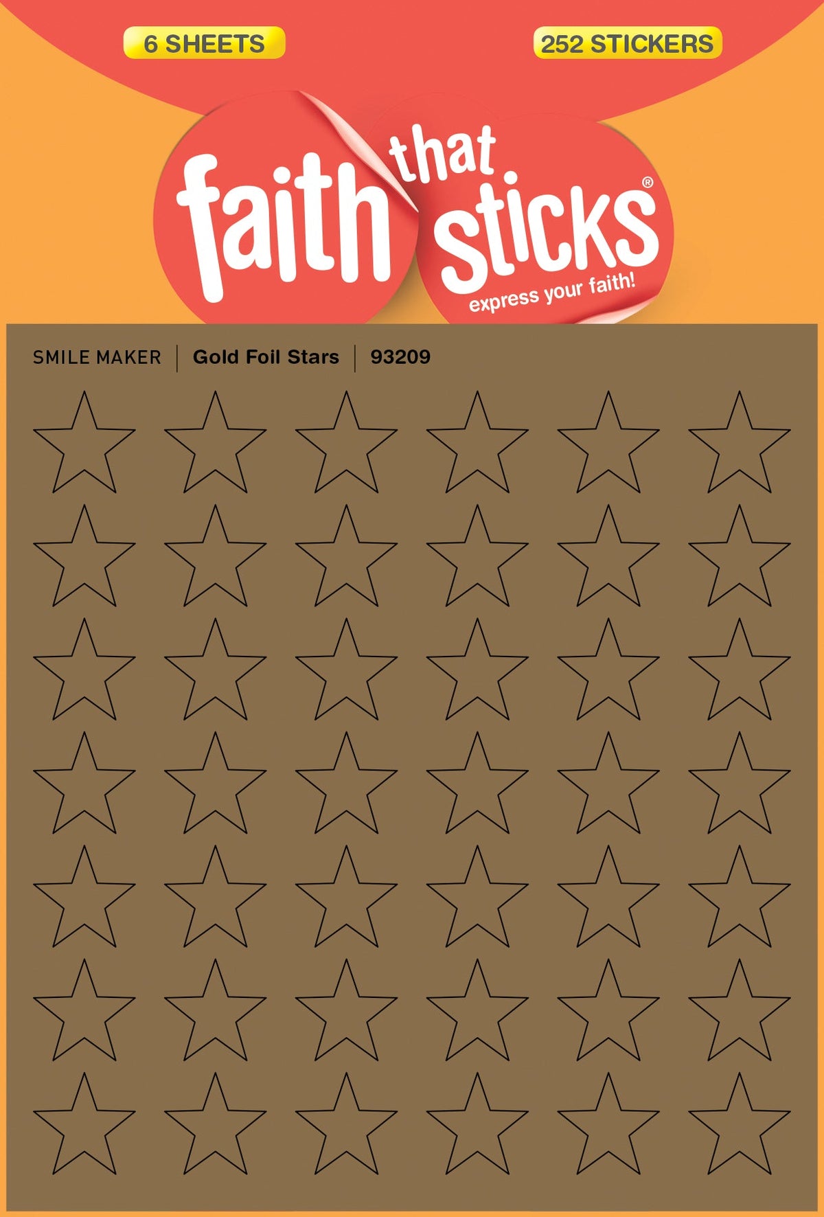 Gold Foil Stars Stickers by Tyndale