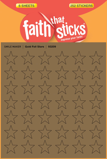 Gold Foil Stars Stickers by Tyndale