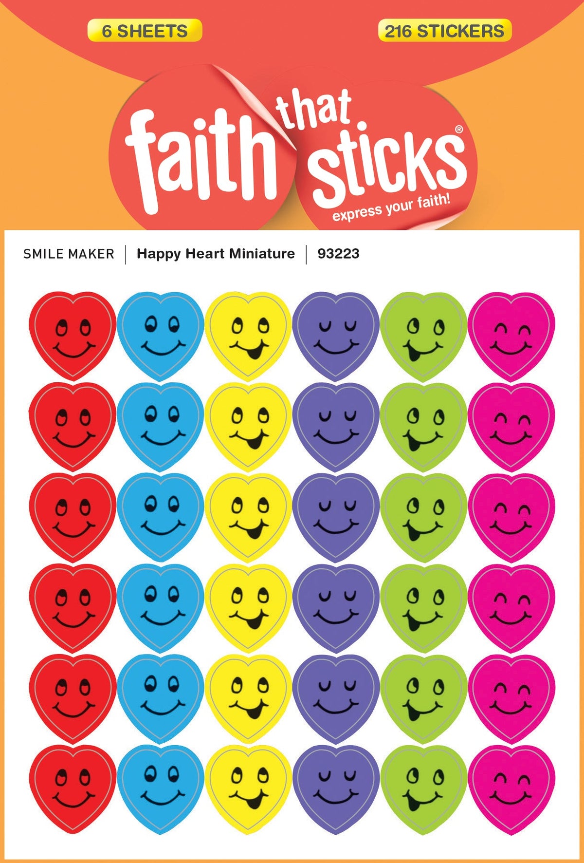 Happy Heart Miniature Stickers by Tyndale