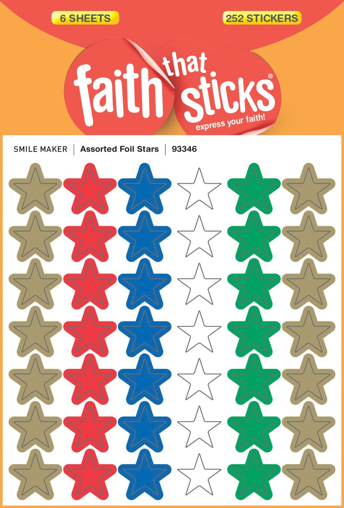 Assorted Foil Stars Stickers by Tyndale