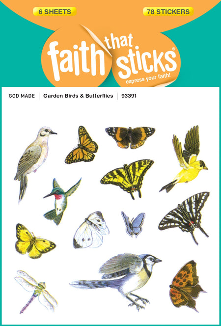Garden Birds and Butterflies Stickers by Tyndale