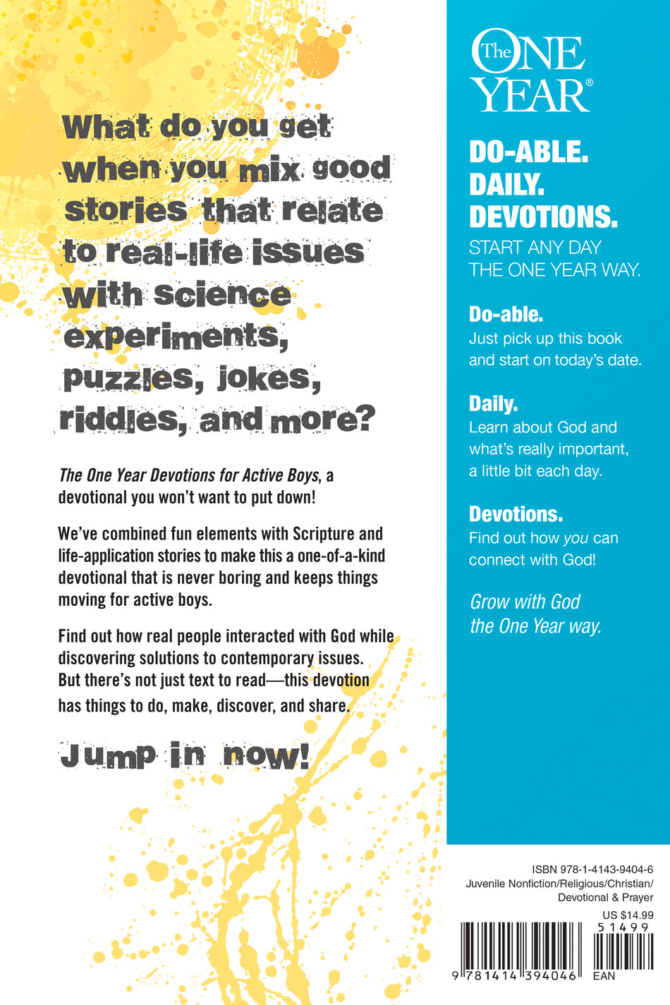 The One Year Devotions for Active Boys by Tyndale, product view 2