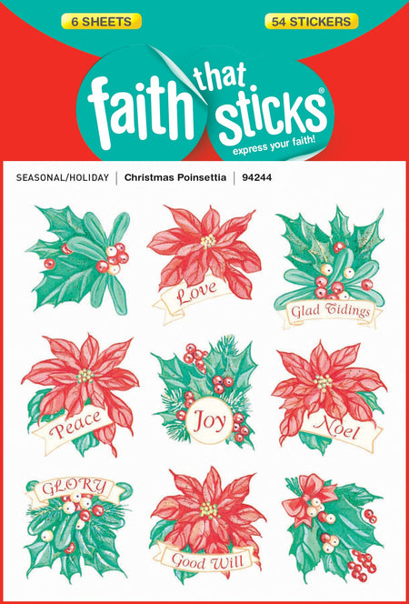 Christmas Poinsettia Stickers by Tyndale