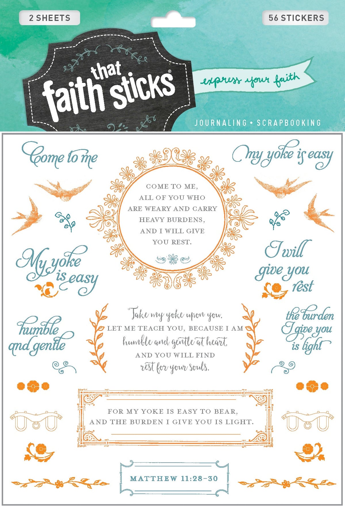 Matthew 11:28-30 Stickers by Tyndale