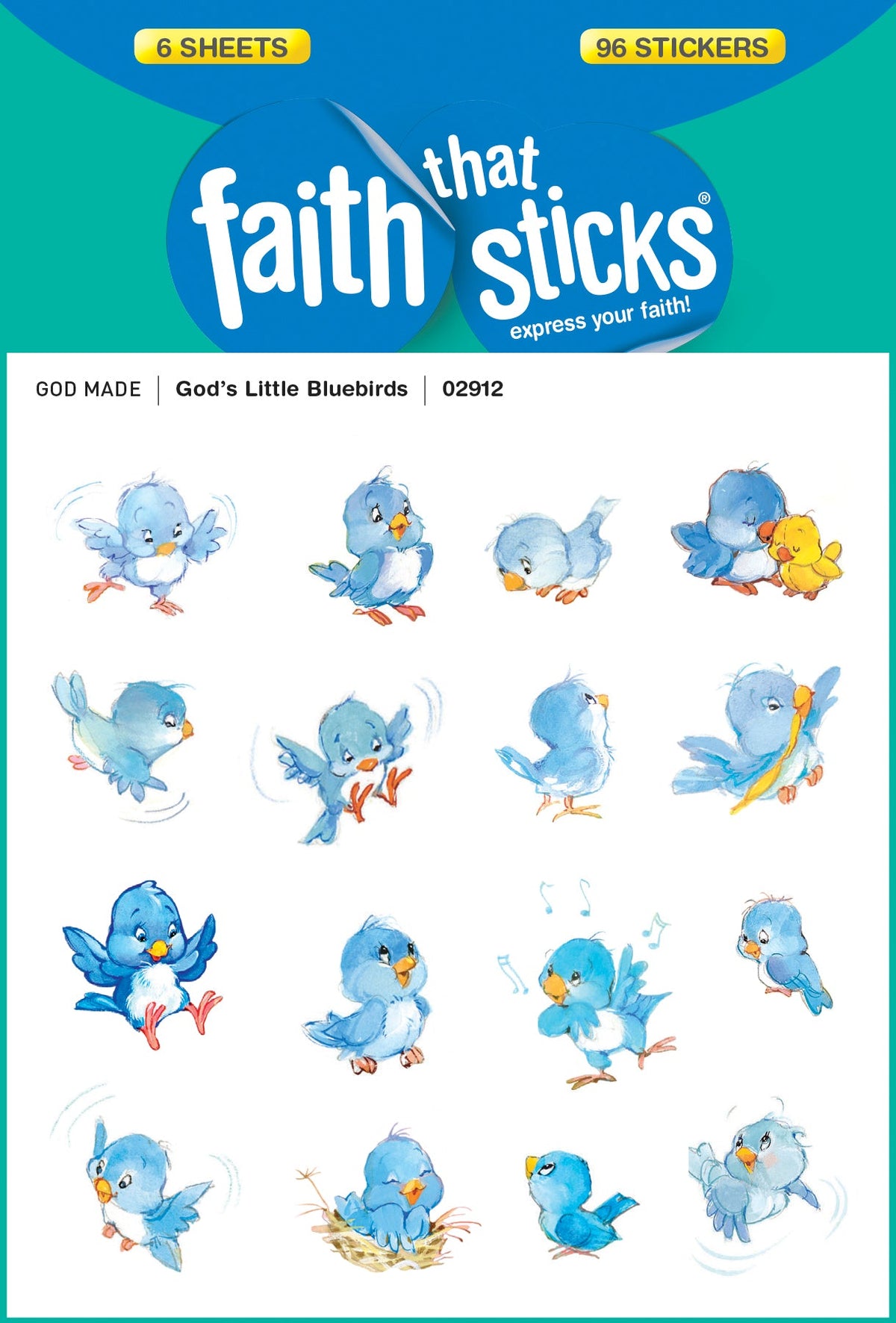 God's Little Bluebirds Stickers by Tyndale