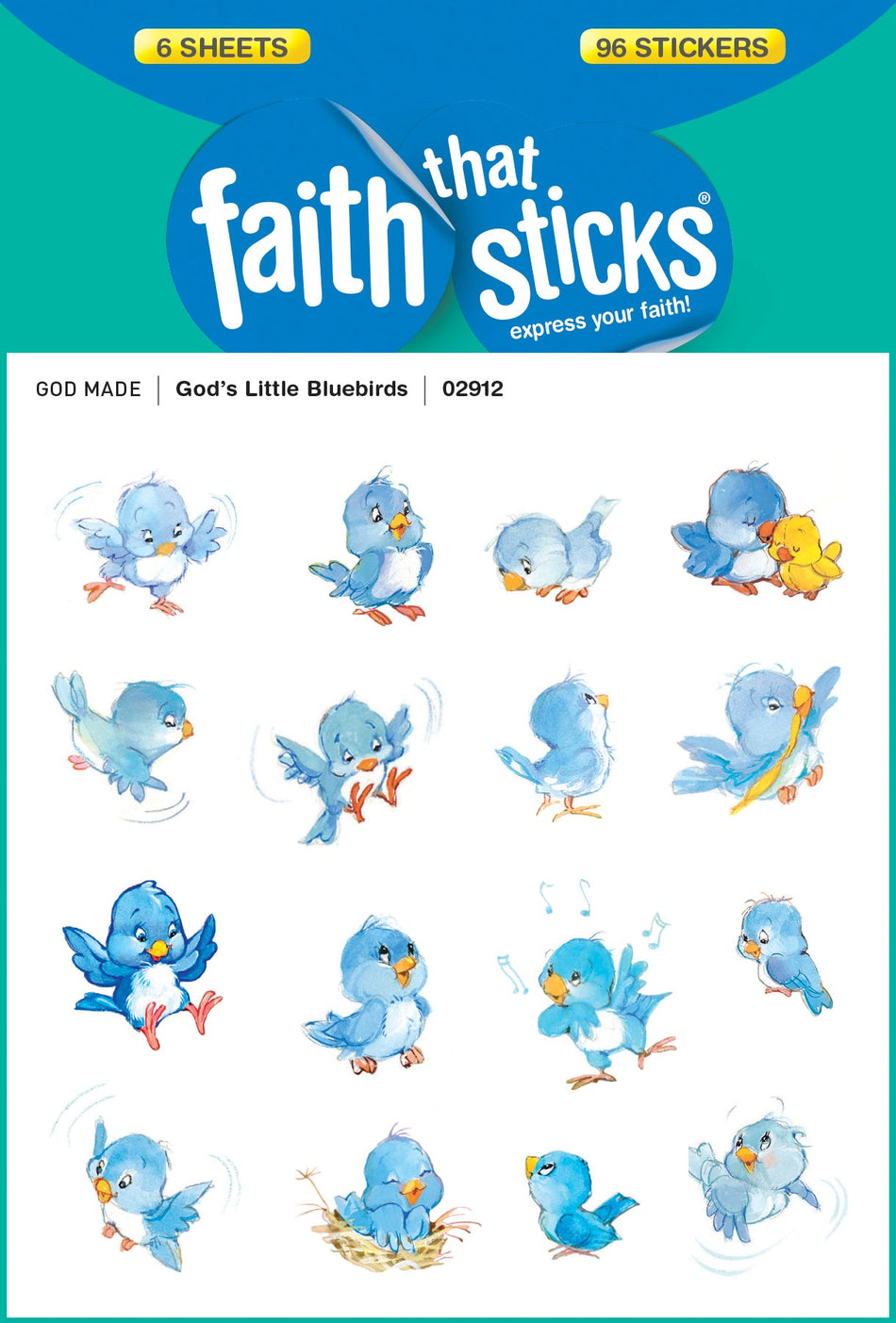 God's Little Bluebirds Stickers by Tyndale