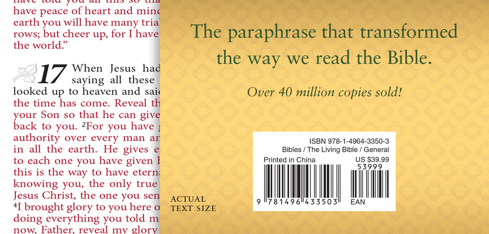 The Living Bible Large Print Red Letter Edition by Tyndale, product view 2