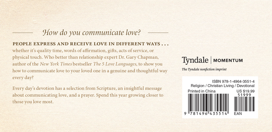 The One Year Love Language Minute Devotional by Tyndale, product view 2
