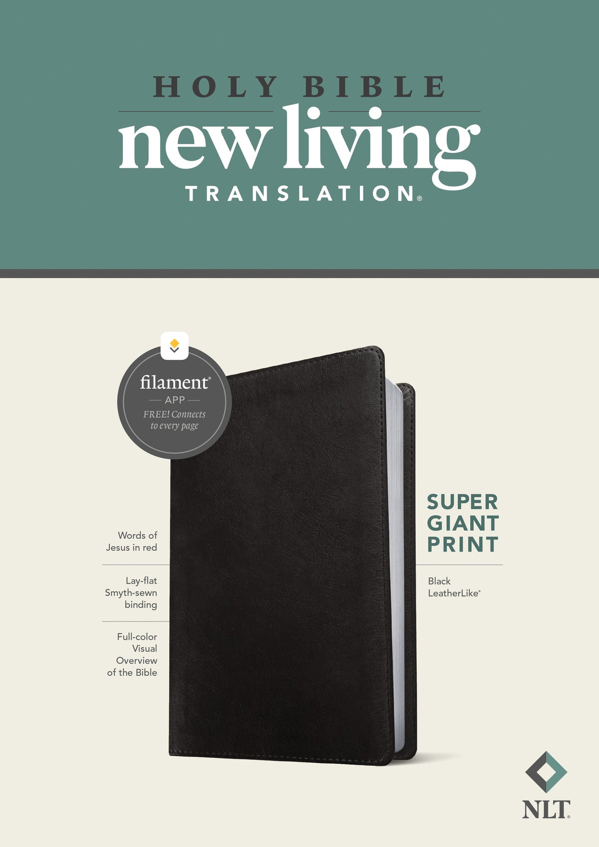 NLT Compact Giant Print Zipper Bible, Filament Enabled by Tyndale