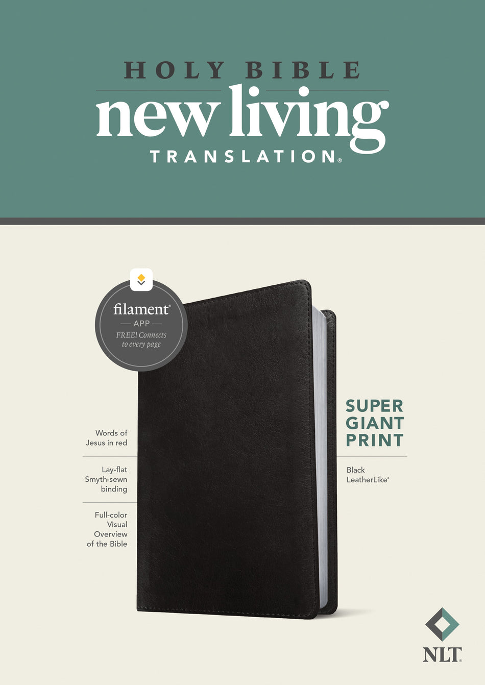 NLT Compact Giant Print Zipper Bible, Filament Enabled by Tyndale