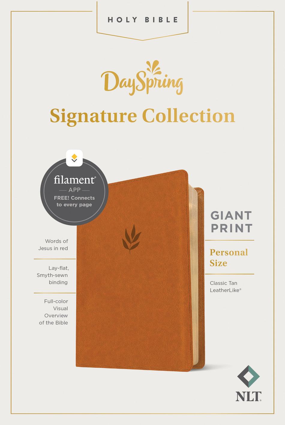 NLT Personal Size Giant Print Bible, DaySpring Signature Collection, Filament Enabled by Tyndale