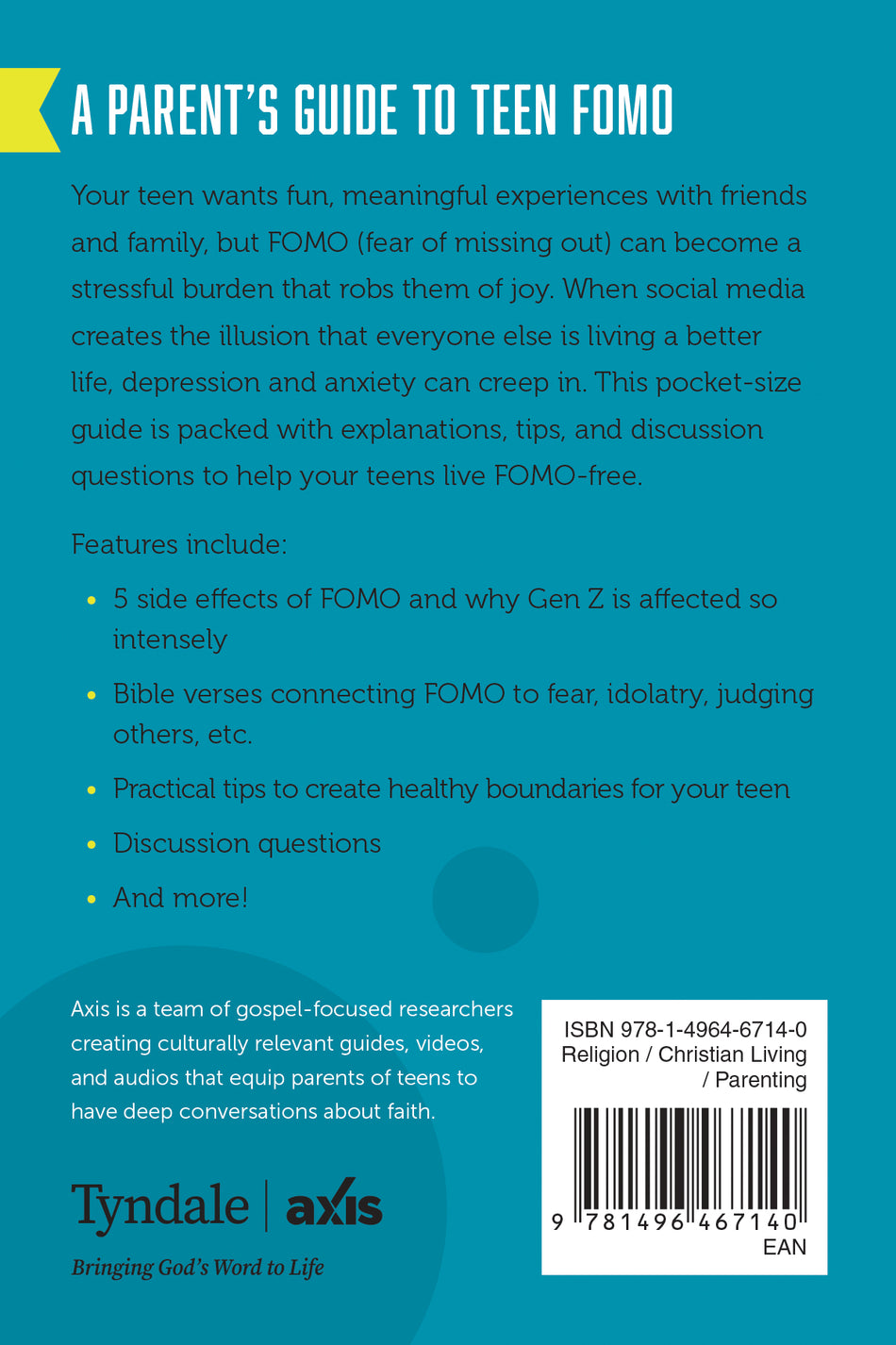 A Parent’s Guide to Teen FOMO (Axis) by Tyndale, product view 2
