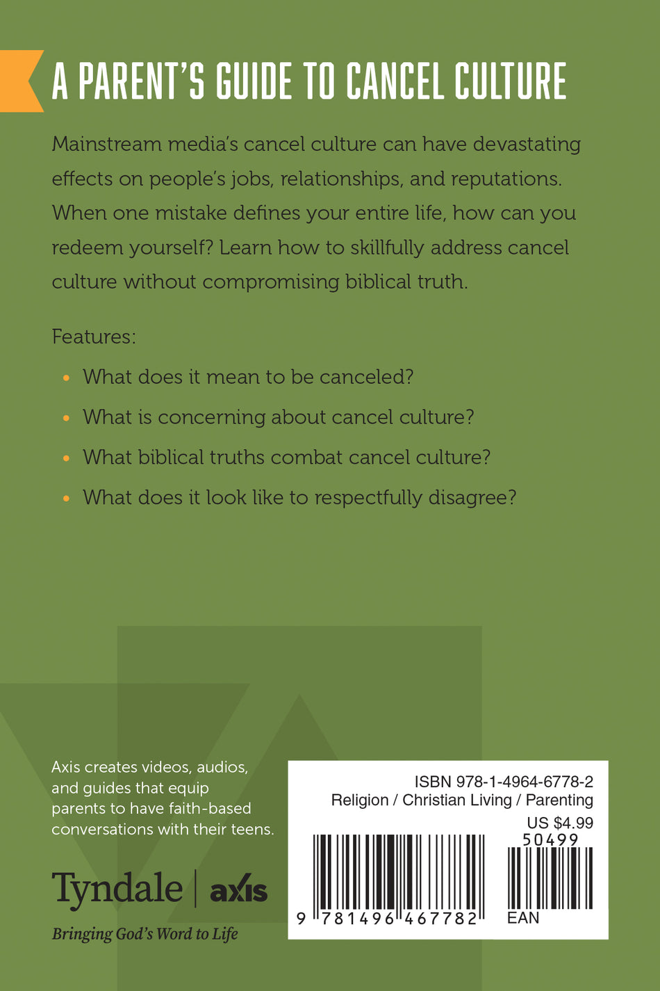 A Parent’s Guide to Cancel Culture (Axis) by Tyndale, product view 2