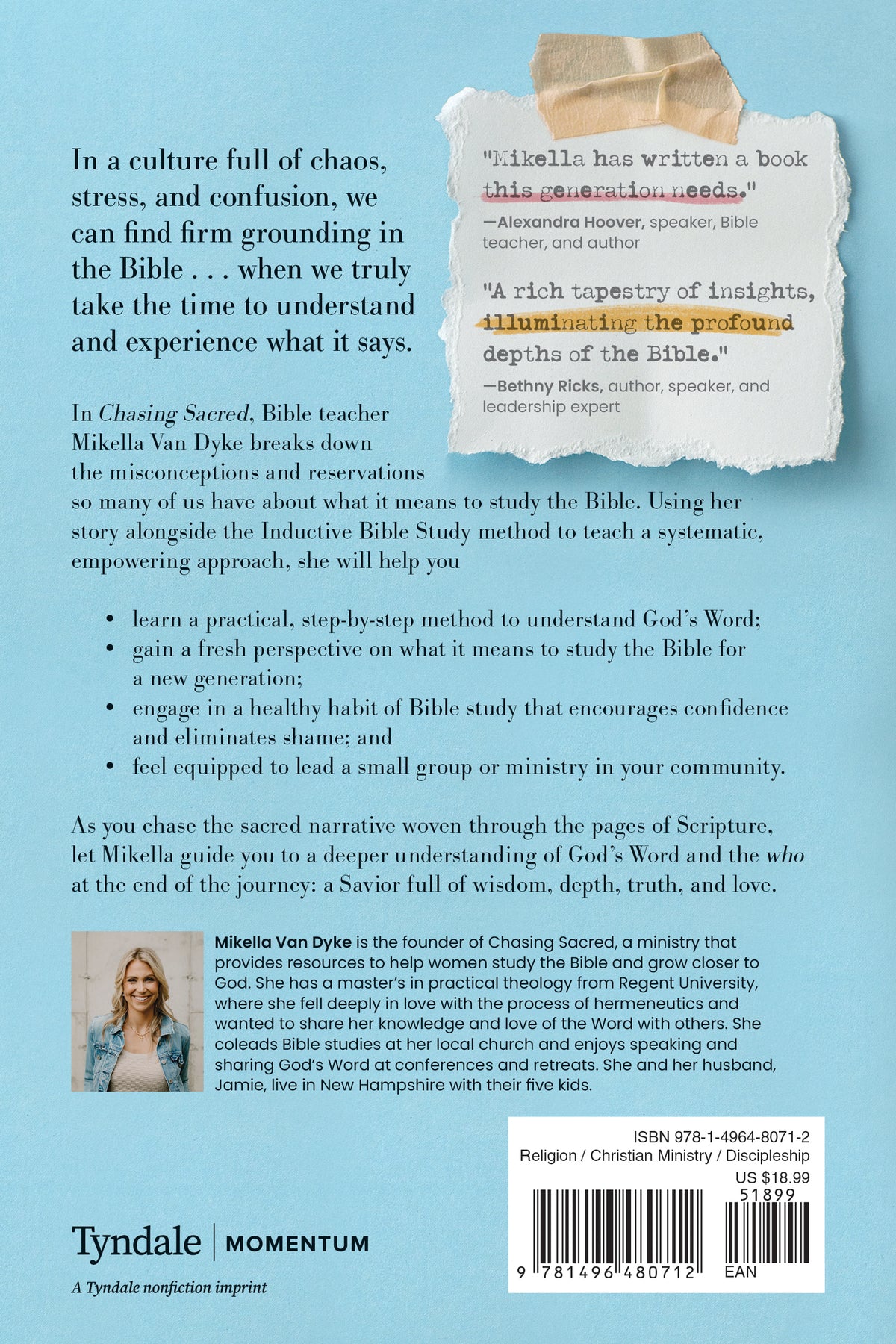 Chasing Sacred by Tyndale, product view 2