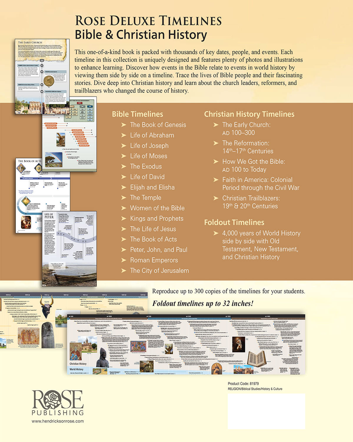 Rose Deluxe Timelines by Tyndale, product view 2