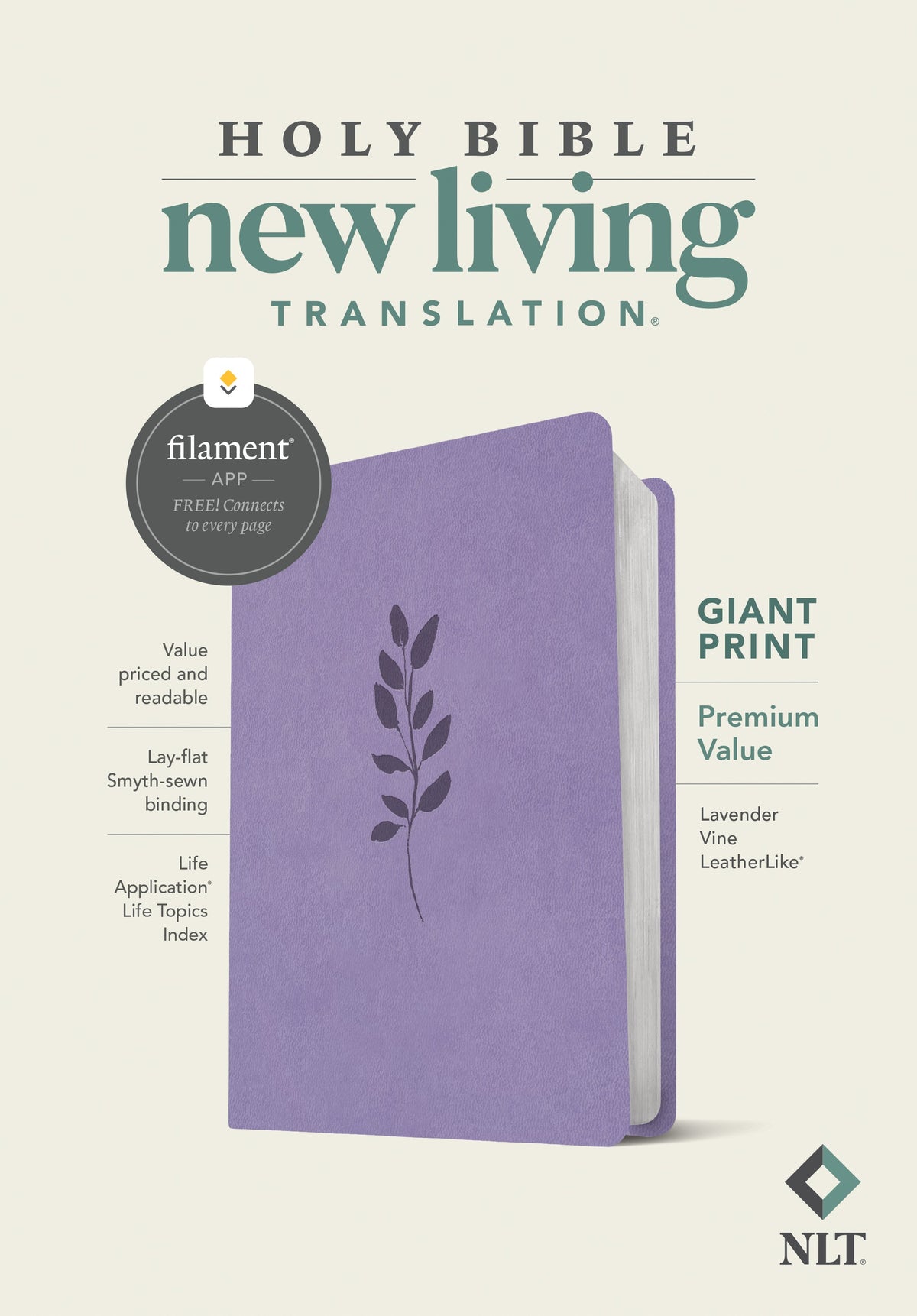 NLT Giant Print Premium Value Bible, Filament Enabled by Tyndale by Tyndale
