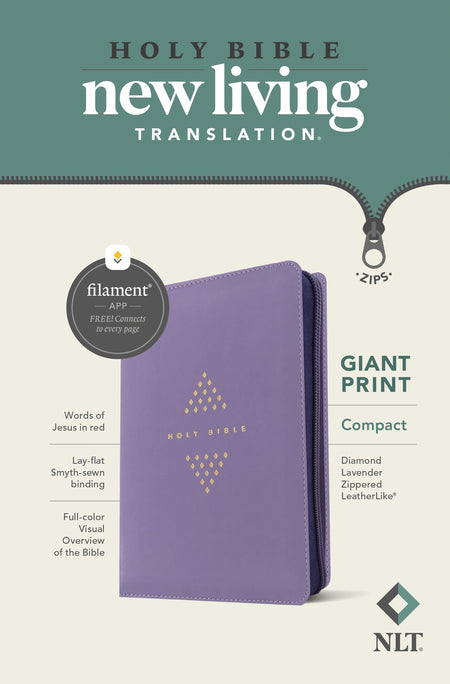 Compact Giant Print Zipper Bible (NLT) - Filament Bible App Enabled by Tyndale