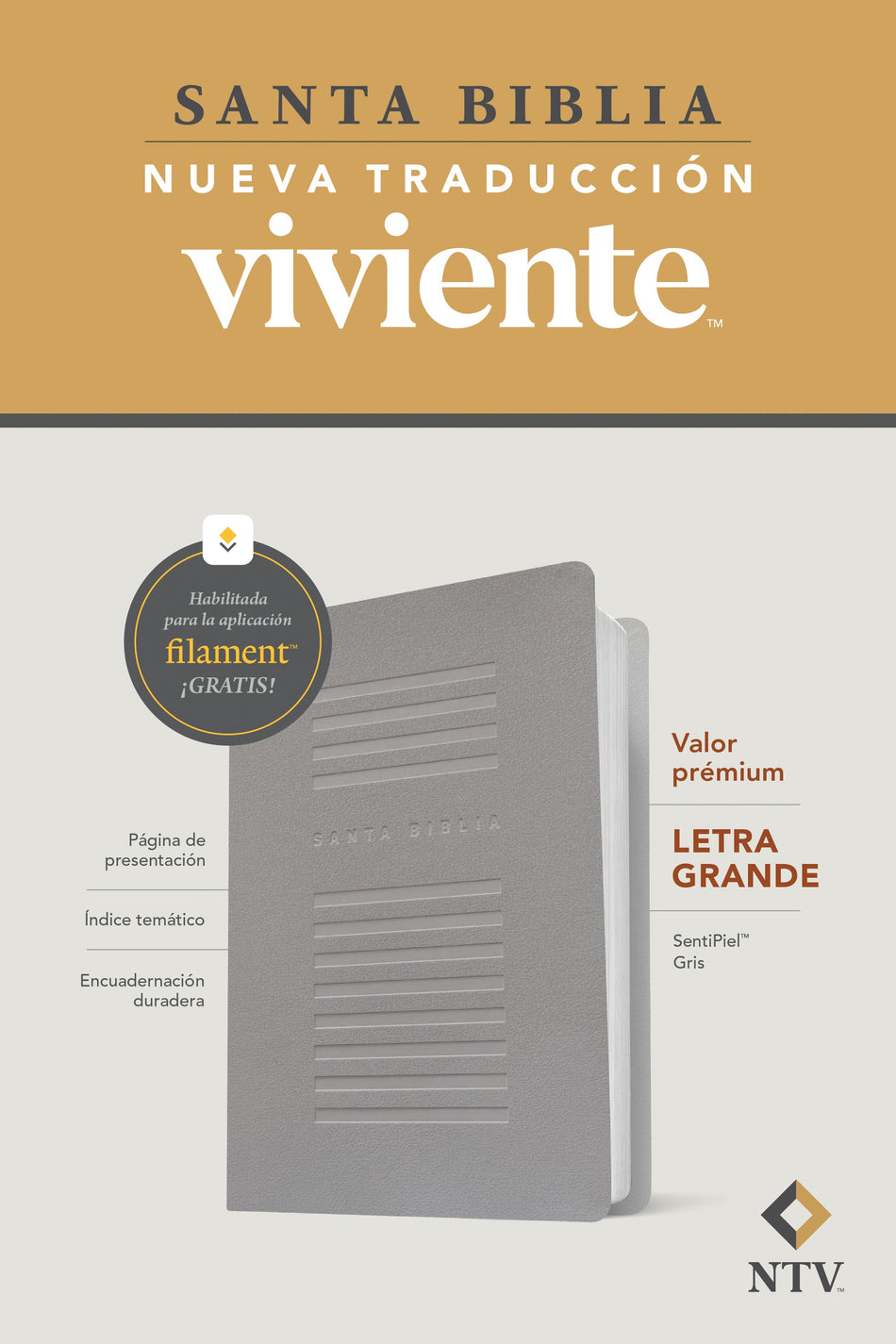 Biblia valor prémium NTV, letra grande con Filament by Tyndale