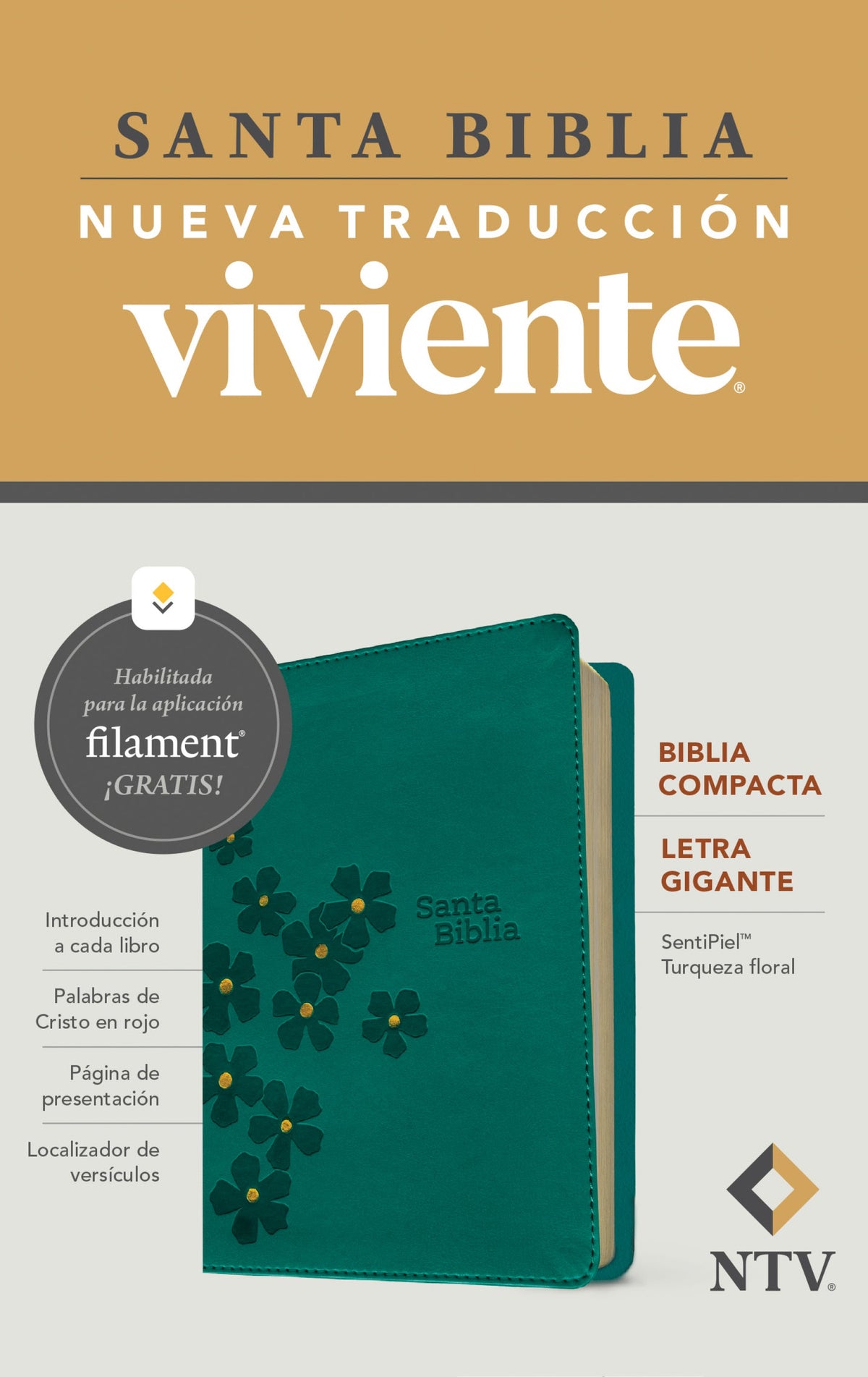 Biblia compacta NTV, letra gigante con Filament by Tyndale