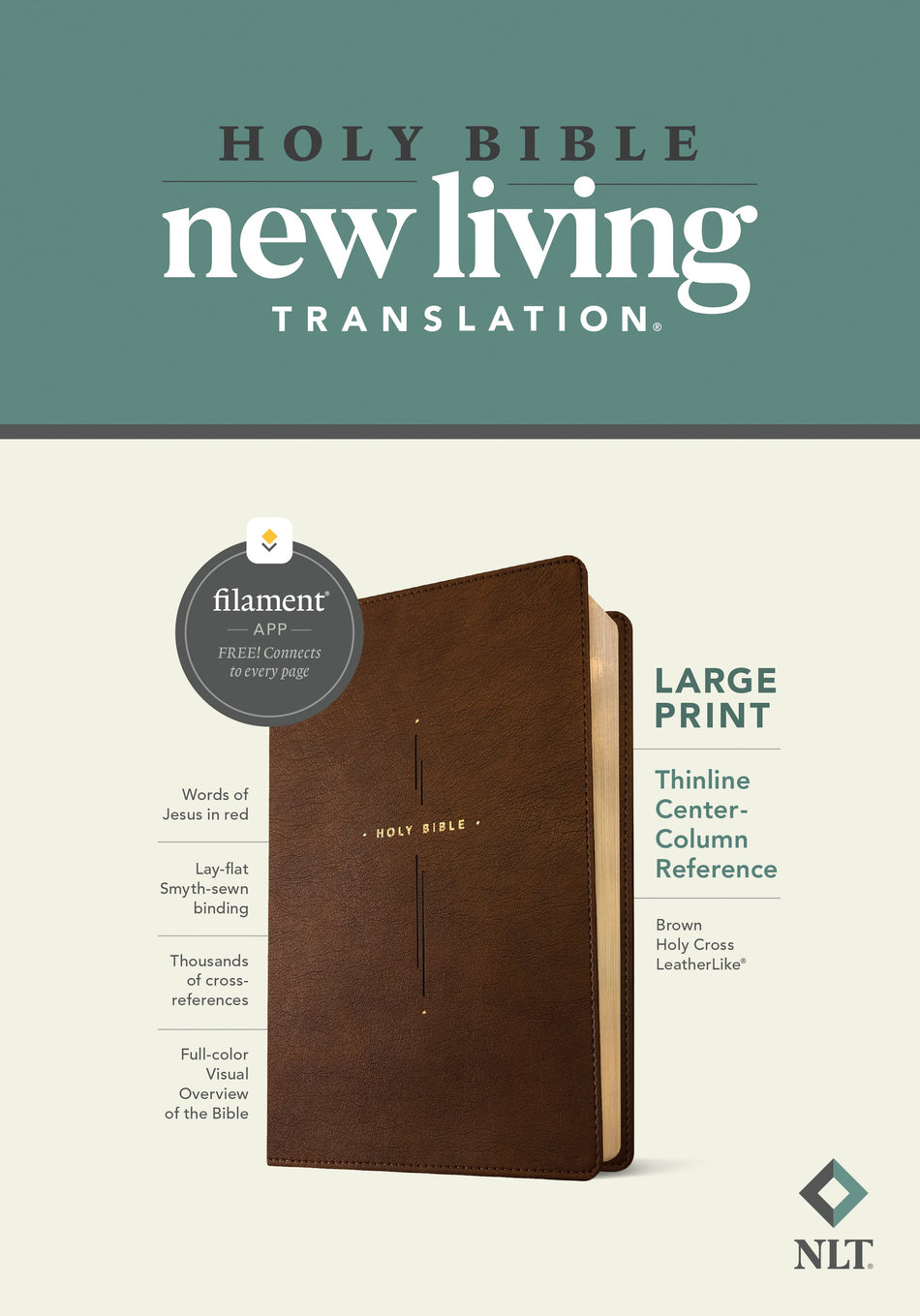 NLT Large Print Thinline Center-Column Reference Bible, Filament Enabled by Tyndale