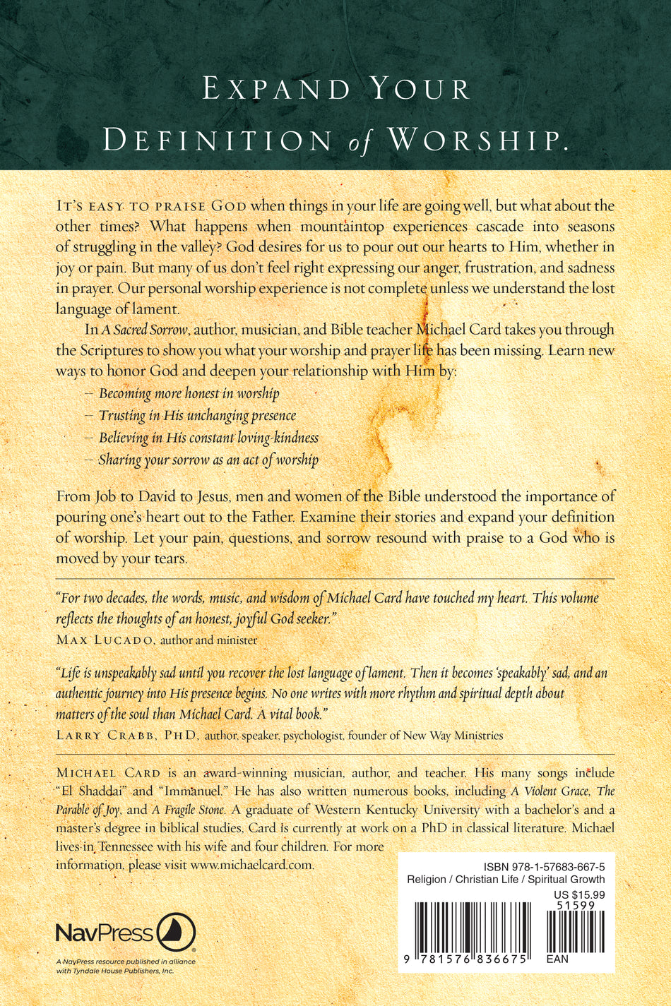 A Sacred Sorrow by Tyndale, product view 2