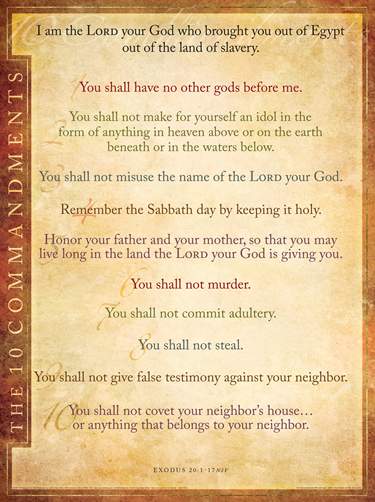 10 Commandments Poster (NIV)
