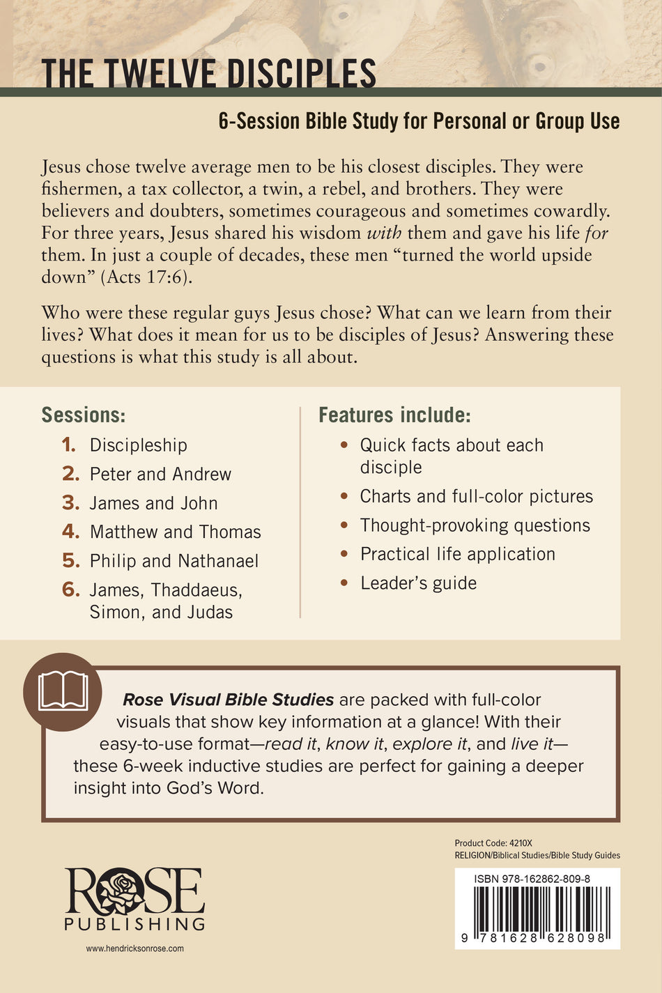 The Twelve Disciples Bible Study (Rose Visual Bible Studies) by Tyndale, product view 2