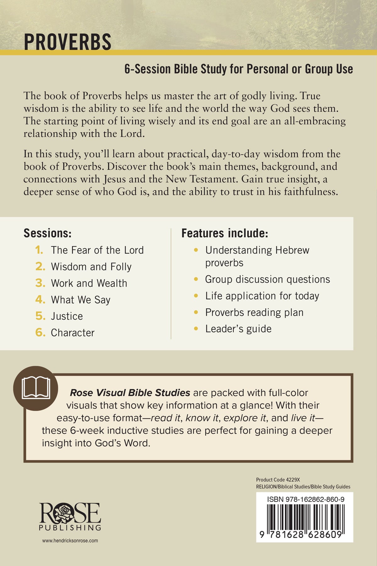 Proverbs Bible Study (Rose Visual Bible Studies) by Tyndale, product view 2