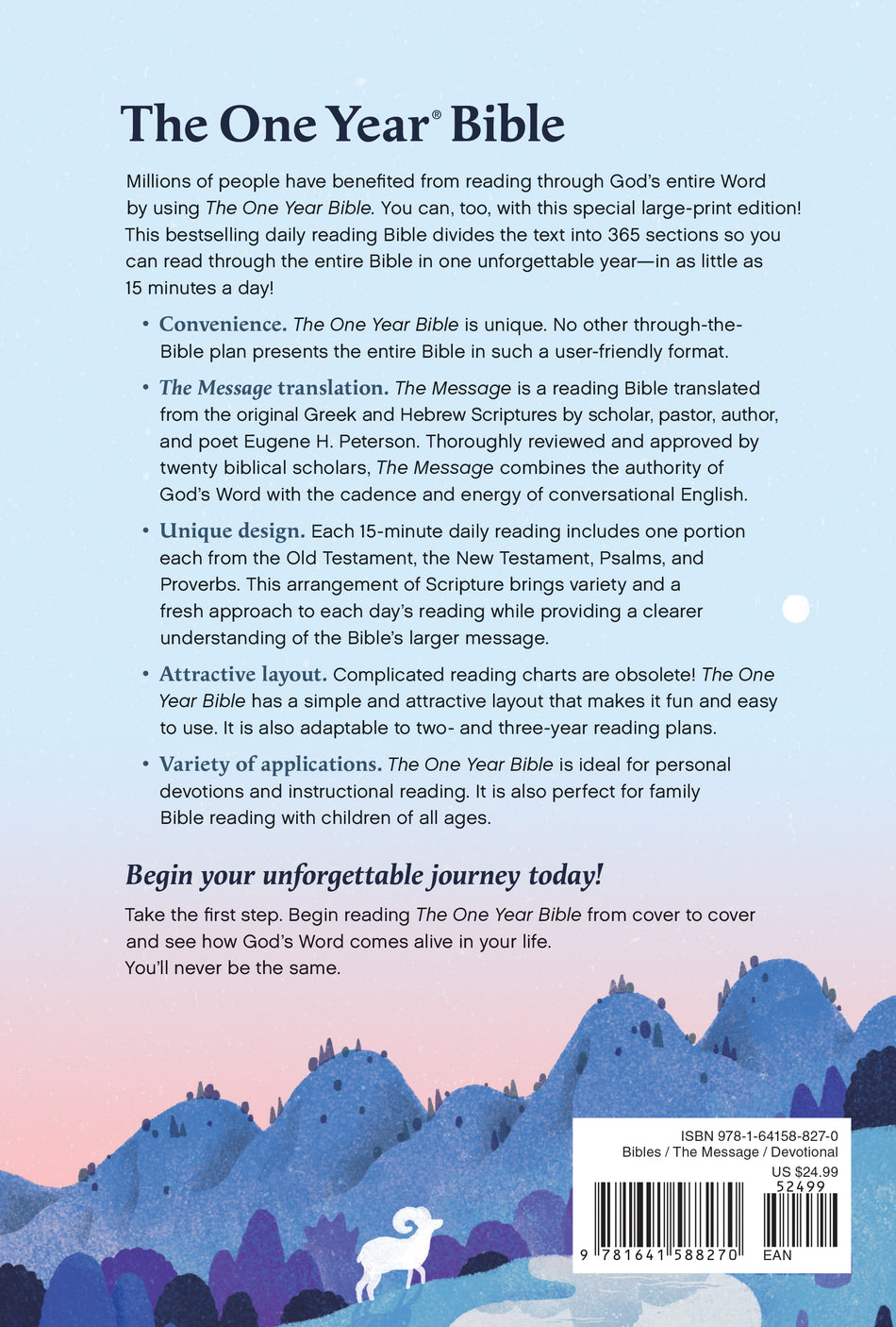The One Year Bible The Message, Large Print Thinline Edition by Tyndale, product view 2
