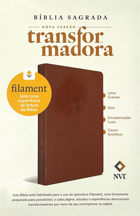 Bíblia Sagrada NVT Slim Letra Grande com Filament by Tyndale