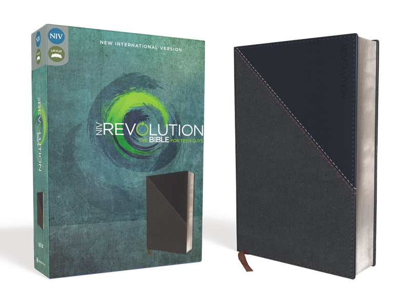 NIV, Revolution Bible: The Bible for Teen Guys – Leathersoft™, Charcoal/Navy by HarperCollins