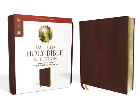 Amplified Holy Bible, XL Edition – Leathersoft™, Burgundy by HarperCollins