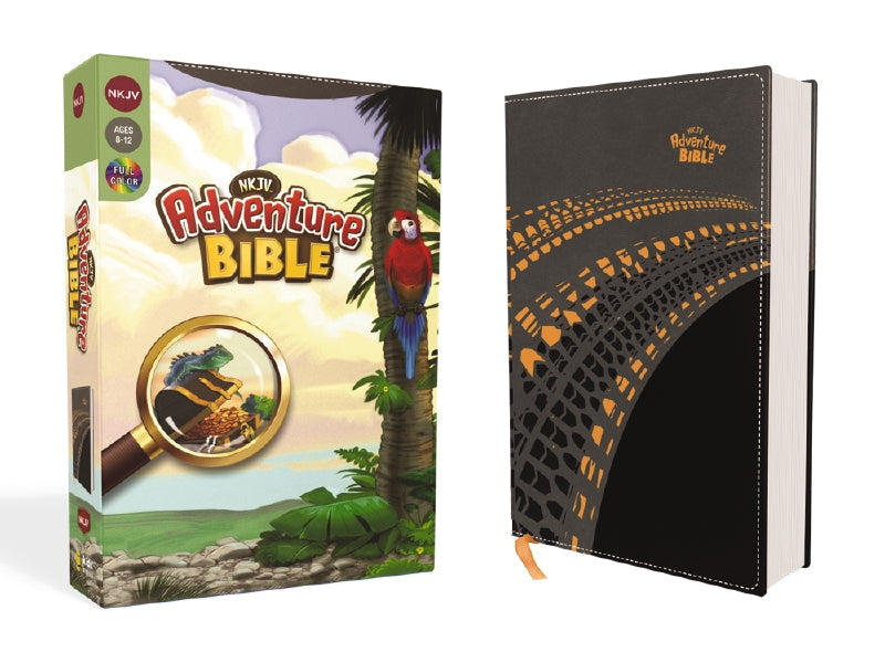 NKJV, Adventure Bible, Full Color Interior – Leathersoft™, Gray by HarperCollins