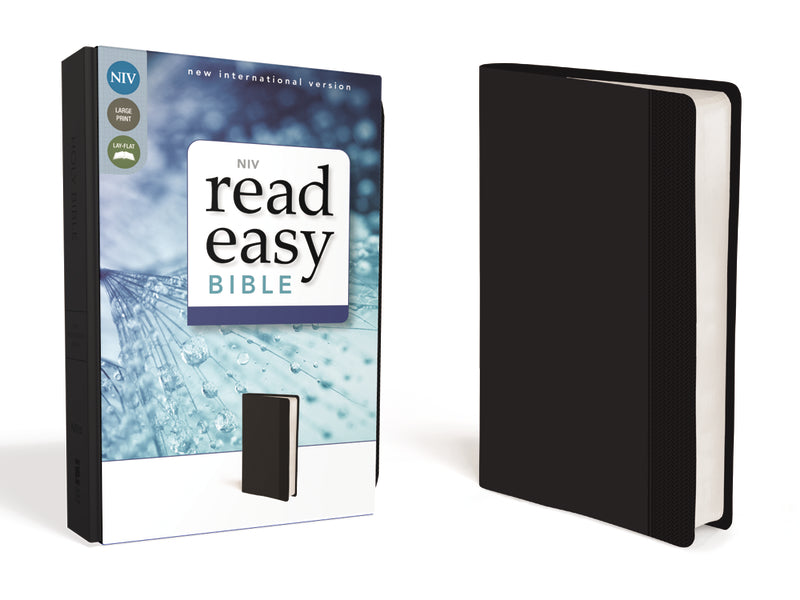 NIV, ReadEasy Bible, Large Print, Red Letter Edition – Leathersoft™ Large Print, Black by HarperCollins