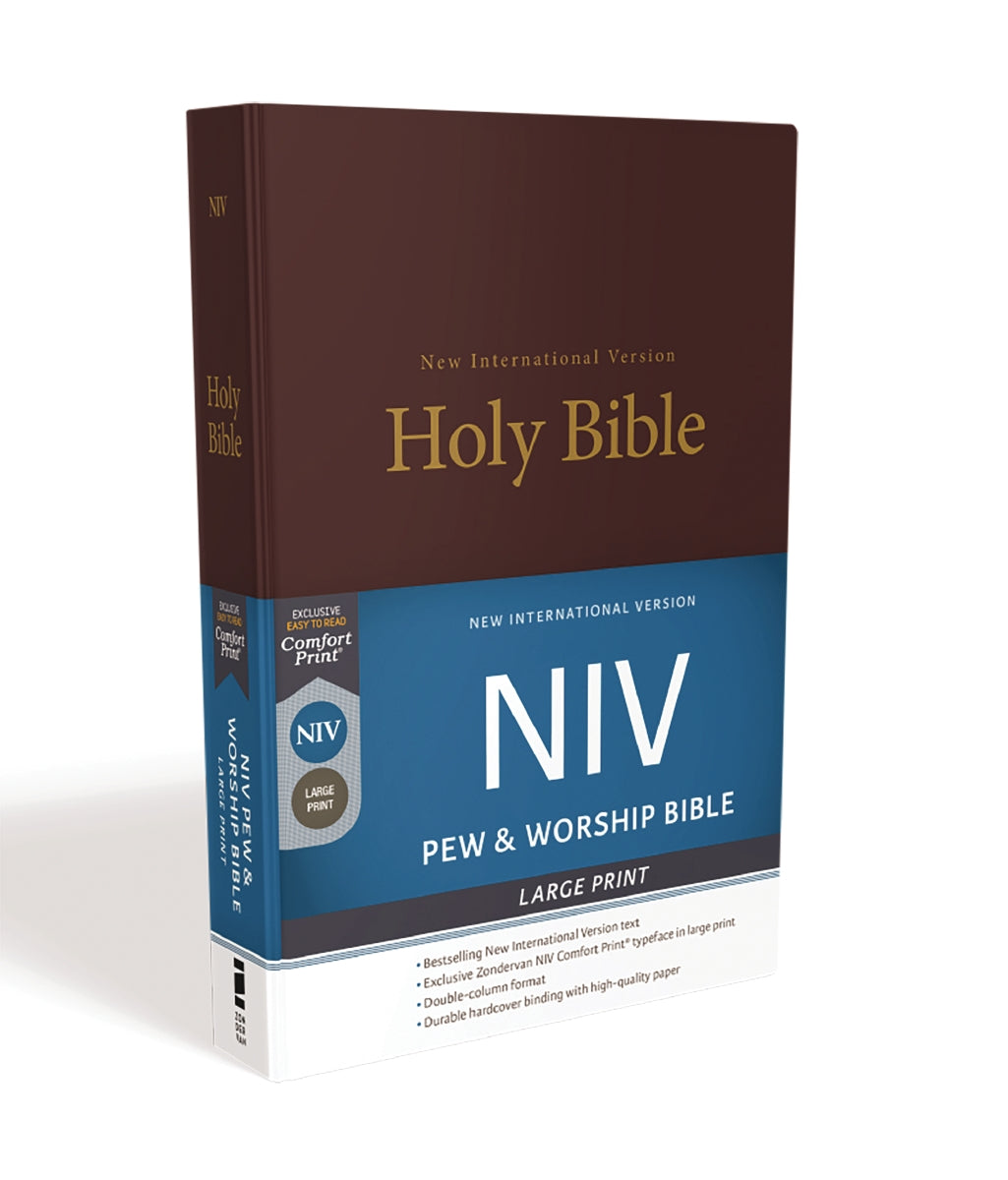 Church Pew Bible (NIV) - Large Print - Burgundy Hardcover by HarperCollins